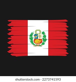 Peru Flag Brush Vector Illustration