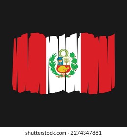 Peru Flag Brush Vector Illustration