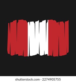 Peru Flag Brush Vector Illustration