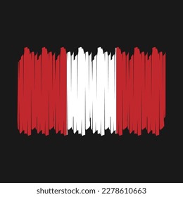Peru Flag Brush Vector Illustration