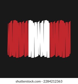 Peru Flag Brush Vector Illustration