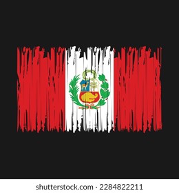 Peru Flag Brush Vector Illustration