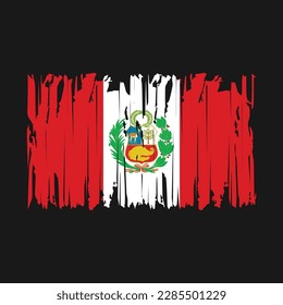 Peru Flag Brush Vector Illustration