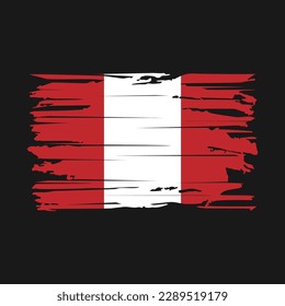 Ilustración del vector del pincel de bandera de Perú