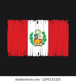 Ilustración del vector del pincel de bandera de Perú