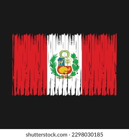 Peru Flag Brush Vector Illustration