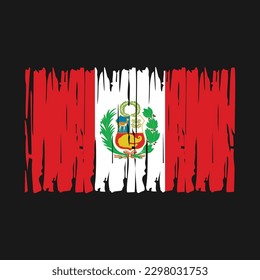 Peru Flag Brush Vector Illustration