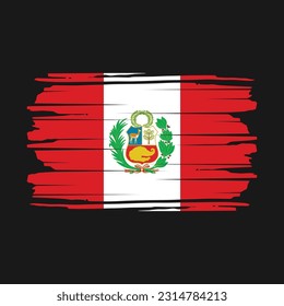 Ilustración del vector del pincel de bandera de Perú