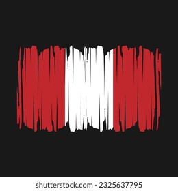 Ilustración del vector del pincel de bandera de Perú