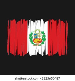 Peru Flag Brush Vector Illustration