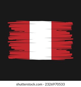 Peru Flag Brush Vector Illustration