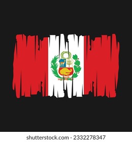 Peru Flag Brush Vector Illustration