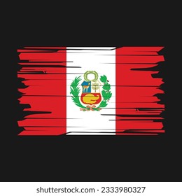 Ilustración del vector del pincel de bandera de Perú