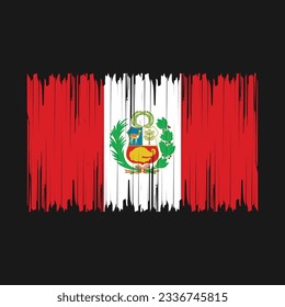 Peru Flag Brush Vector Illustration