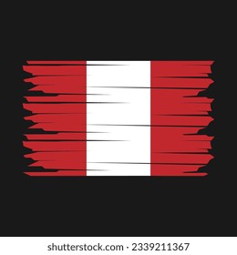 Peru Flag Brush Vector Illustration