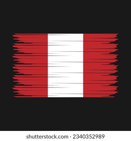 Ilustración del vector del pincel de bandera de Perú