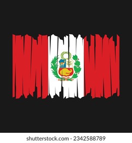 Peru Flag Brush Vector Illustration