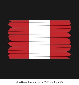 Ilustración del vector del pincel de bandera de Perú