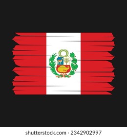 Peru Flag Brush Vector Illustration