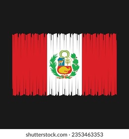 Peru Flag Brush Vector Illustration