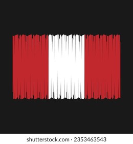 Peru Flag Brush Vector Illustration