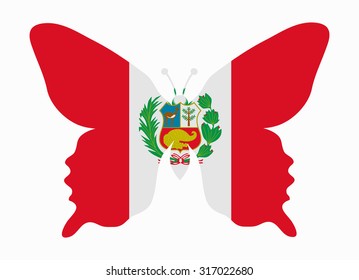 peru flag butterfly