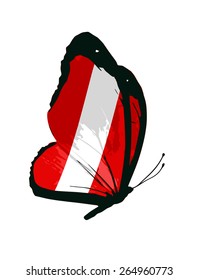 Peru flag butterfly - vector