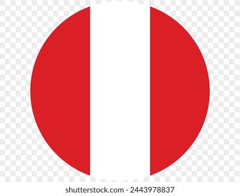 Peru flag button on png or transparent background. vector illustration.