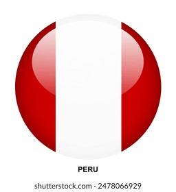 PERU flag button on white background