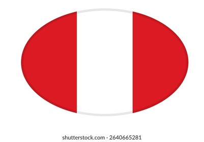 Peru flag ellipse shaped. vector	