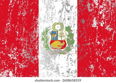 Peru flag with grunge effect.