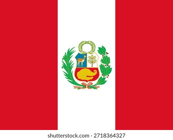 Ícone da bandeira do Peru, bandeira nacional do Peru. Ilustração vetorial.