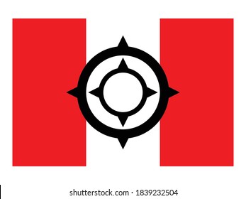 Peru flag icon target background vector graphic.