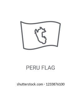 Peru flag icon. Trendy Peru flag logo concept on white background from Country Flags collection. Suitable for use on web apps, mobile apps and print media.
