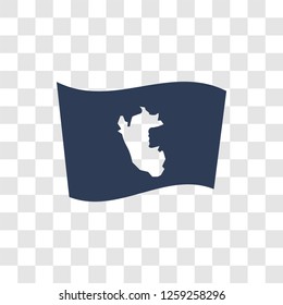 Peru flag icon. Trendy Peru flag logo concept on transparent background from Country Flags collection