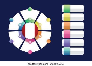 Peru Flag with Infographic Design Incorporate with divided round shape. Vector illustration.
