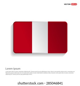 Peru flag isolated on white background - vector illustration