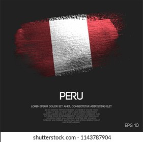 Peru Flag Made of Glitter Sparkle Brush Paint Vector