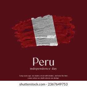 Peru Flag Made of Glitter Sparkle Brush Paint Vector, Celebrating  Peru Independence Day.