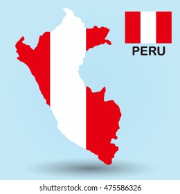 Peru Flag Map