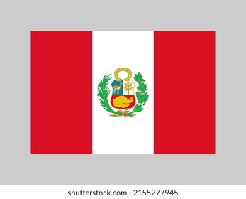 Peru flag, official colors and proportion. Vector illustration.