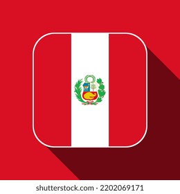 Peru flag, official colors. Vector illustration.