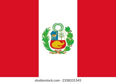 Peru flag. Official proportion. Correct colors. Vector illustration