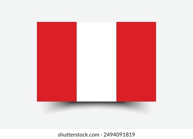 Peru flag. Flag of Peru. The official ratio. Flag icon. Standard color. Standard size. A rectangular flag. Computer illustration. Digital illustration. Vector illustration.