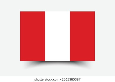 Peru flag official size and color standards vector illustration