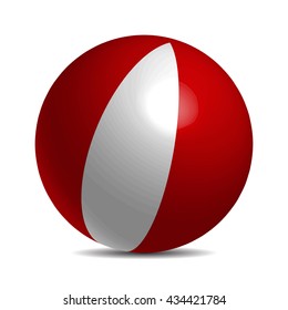 Peru flag on a 3d ball with shadow