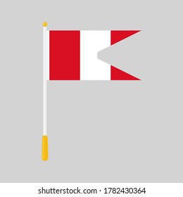 Peru flag on gray background, vector illustration.