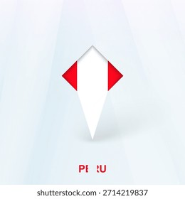 Peru Flag Pin Icon with Geometric Design. Vector illustration.