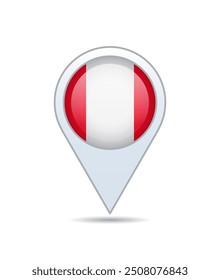 Peru - flag pin for map. Vector illustration.