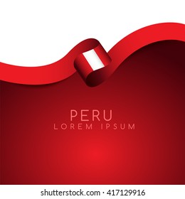 Peru Flag Ribbon : Vector Illustration